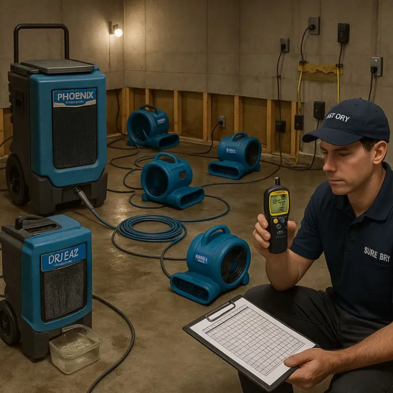 Structural Drying and Dehumidification process in Hartselle, AL